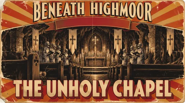 Floor 12 title card: The Unholy Chapel, a painted matinee poster