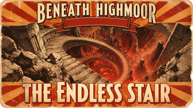 Floor 16 title card: The Endless Stair, a painted matinee poster