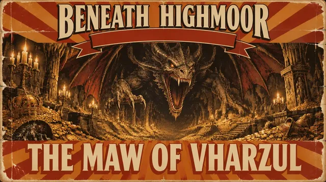 Floor 20 title card: The Maw of Vharzul, a painted matinee poster