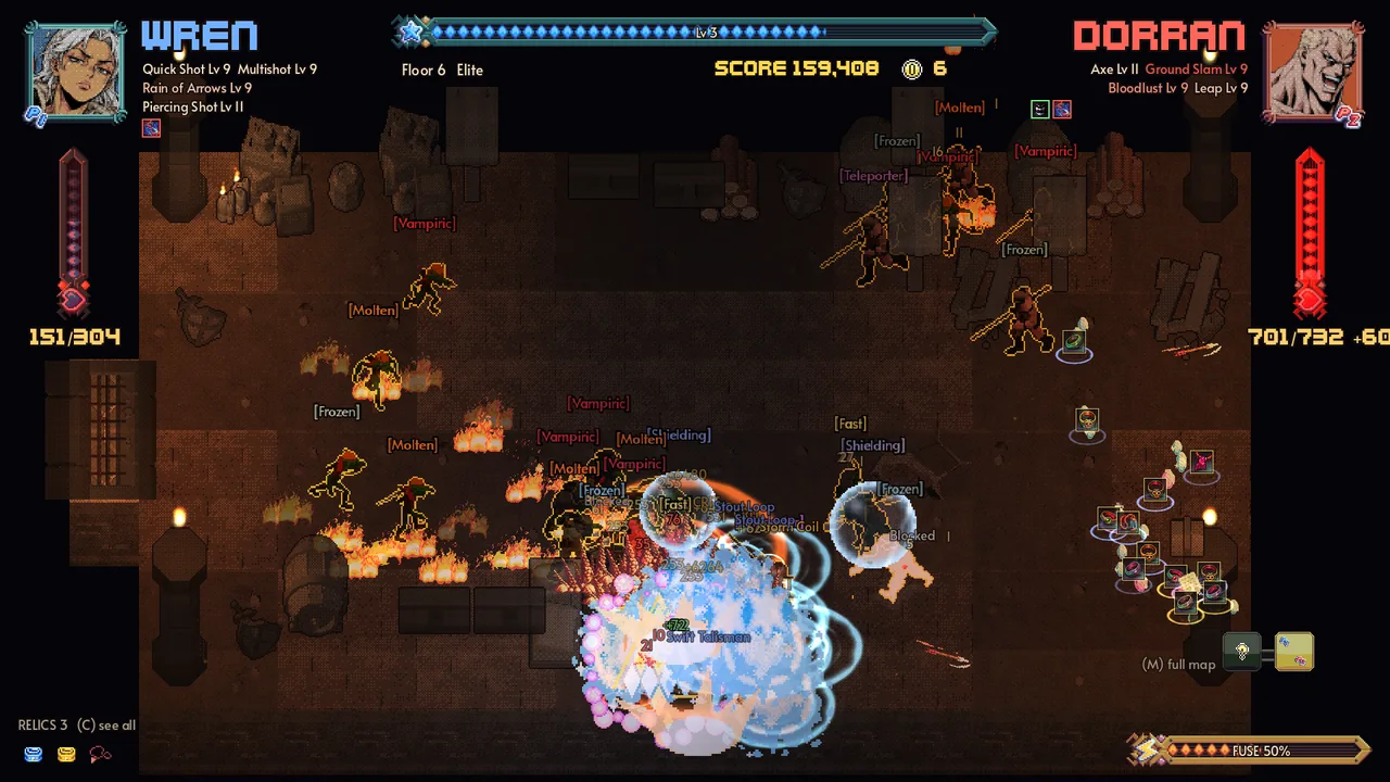 Elite raiders tagged Molten, Frozen and Vampiric burn and freeze around Wren and Dorran