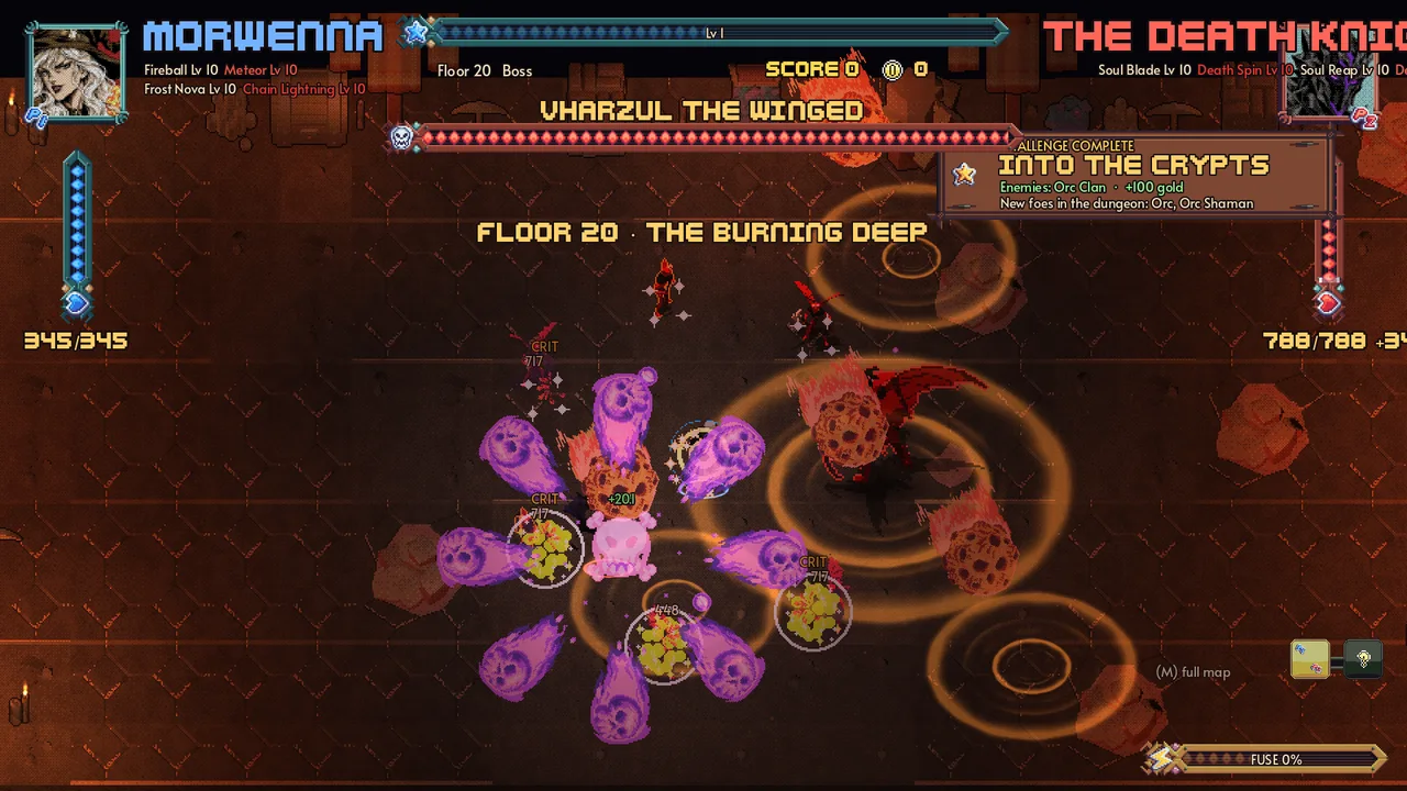 Morwenna and the Death Knight face Vharzul the Winged on floor 20