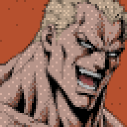 Dorran, a bald brute mid-roar